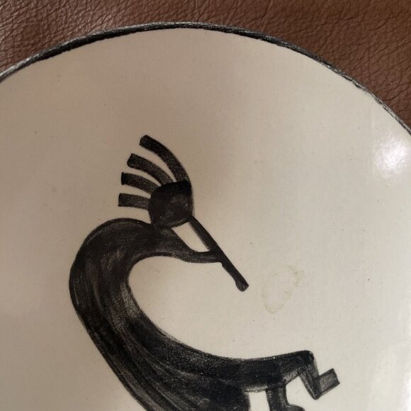 Hotshreds Santa Fe NM Handmade Ceramic Bowl With Kokopelli Design 6.5 Inches - Picture 7 of 7